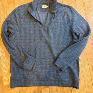 Faherty Men's Charcoal Zip-Up Sweater